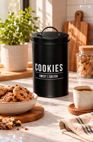 Pote para Biscoito Manhattan Preto 1,6L