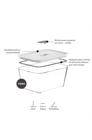 Pote de vidro hermétic Fresh Lock  2,4L