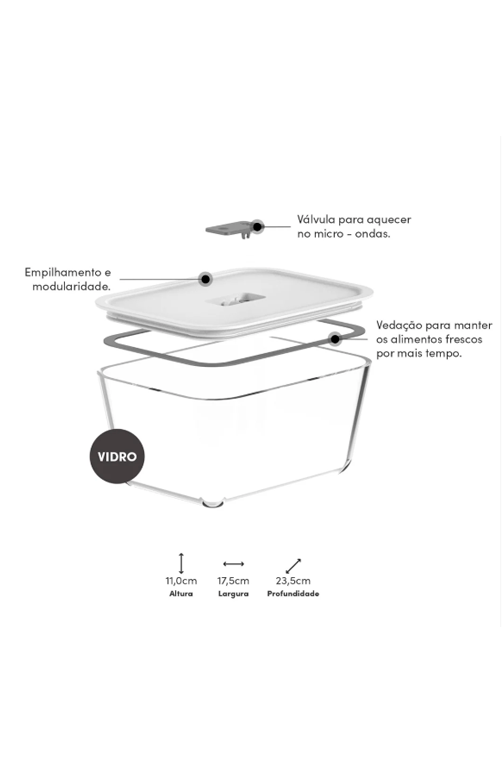 Pote de vidro hermétic Fresh Lock  2,4L