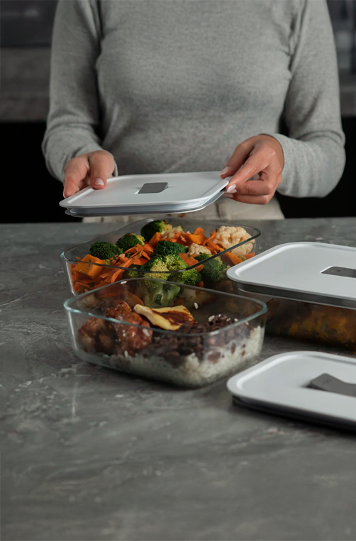 Pote de Vidro Hermético 850ml Fresh Lock Branco