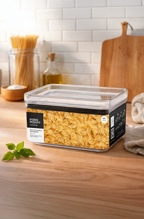 Pote Hermético Lumini Retangular 580ml