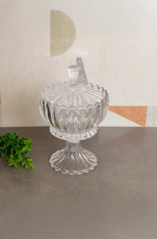 Potiche Decorativo Cristal com Pé Geneva