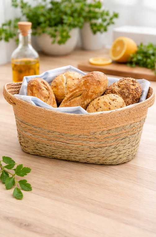 Cesto Decorativo em Fibra Natural com Alça