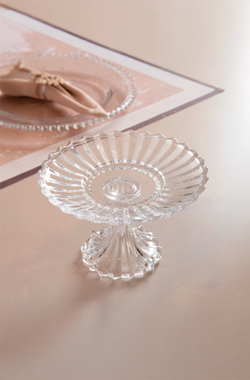 Prato para Doce com Pé Geneva Cristal