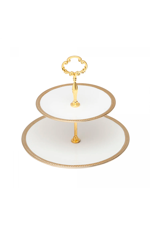 Prato Duplo para Doces de Porcelana Paddy