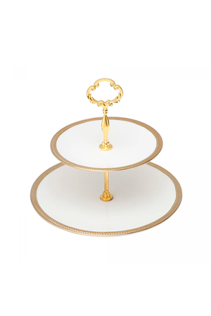 Prato Duplo para Doces de Porcelana Paddy