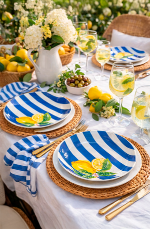 Prato Raso em Melamina com Estampa de Limão