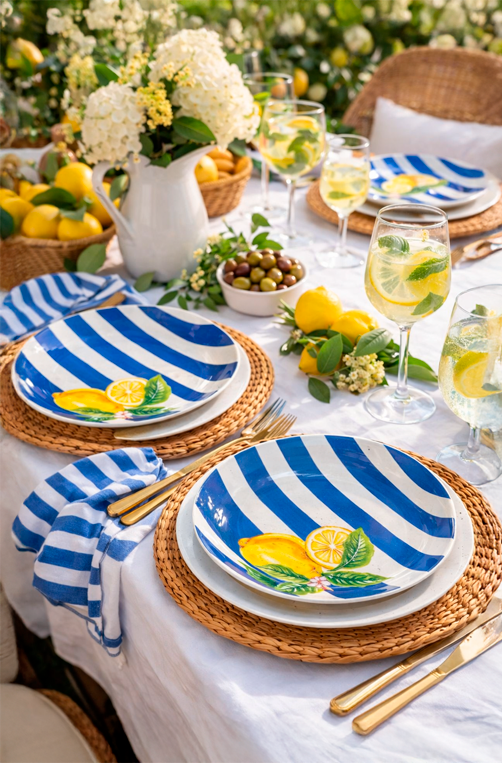 Prato Raso em Melamina com Estampa de Limão