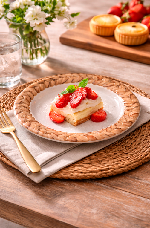 Prato de Sobremesa com Borda Trançado em Melamina