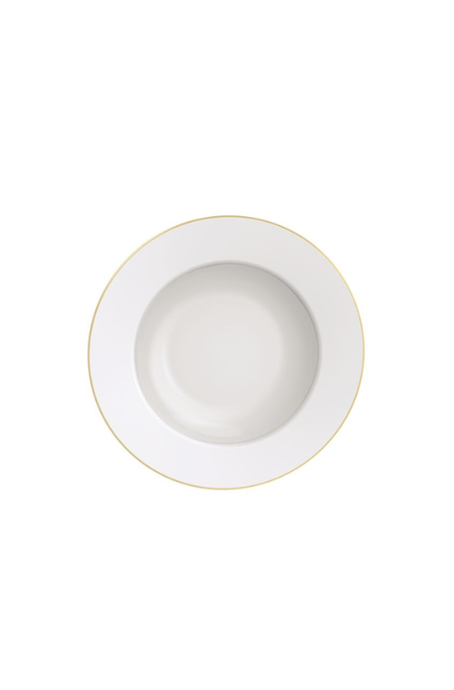 Prato Fundo Elisa em Porcelana com Borda Dourada