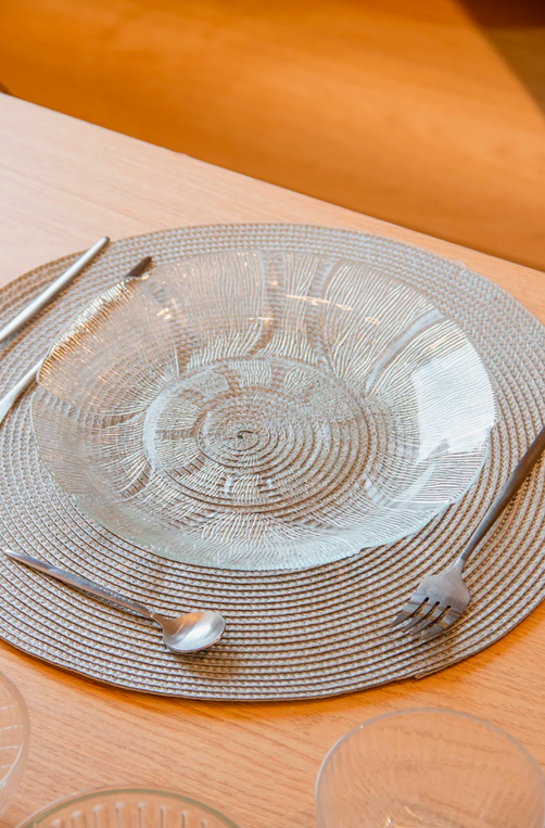 Jogo de Pratos Raso Lunar de Vidro 6 Peças