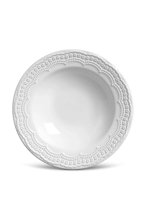 Prato Fundo Madeleine Branco em Cerâmica