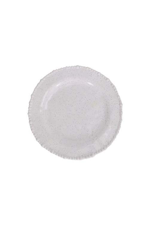 Prato Raso em Melamina com Borda em Relevo Branco