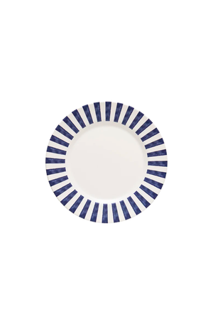 Prato Raso Aquarelle Listras Azuis em Cerâmica
