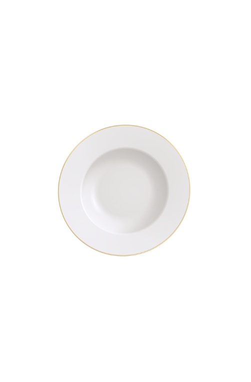 Prato Raso Elisa em Porcelana com Borda Dourada