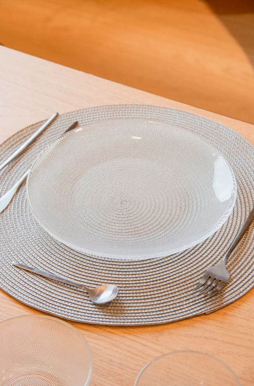 Jogo de Pratos Raso Pontiê de Vidro 6 Peças