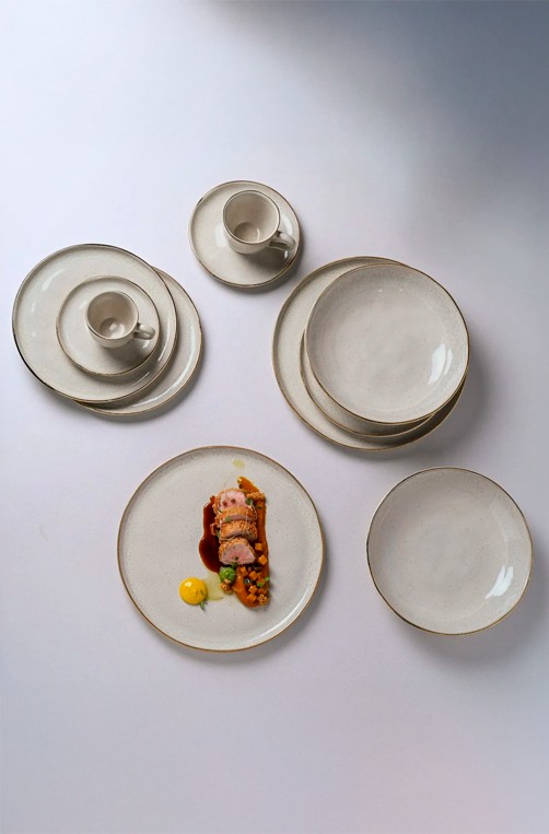 Pratos Raso Stoneware Bio Sol Gold
