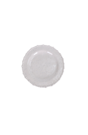 Prato de Sobremesa em Melamina com Borda em Relevo Branco