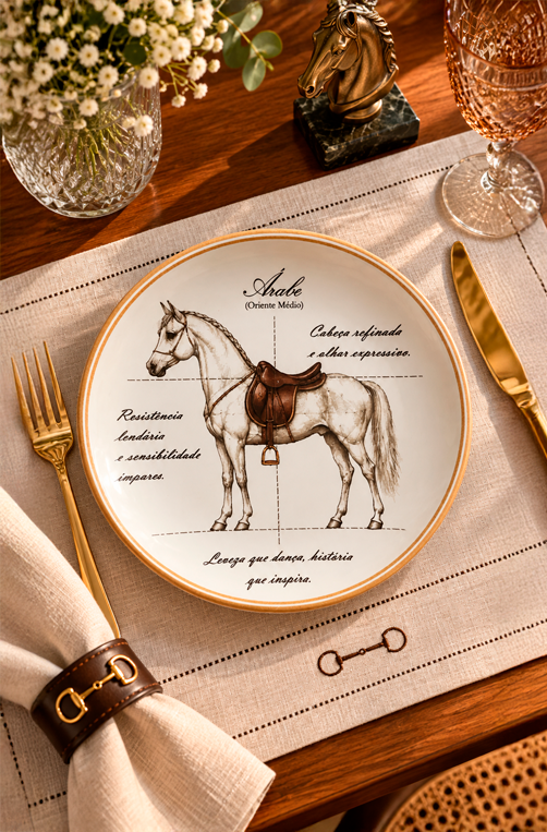 Prato de Sobremesa Equestre em Cerâmica Sortido