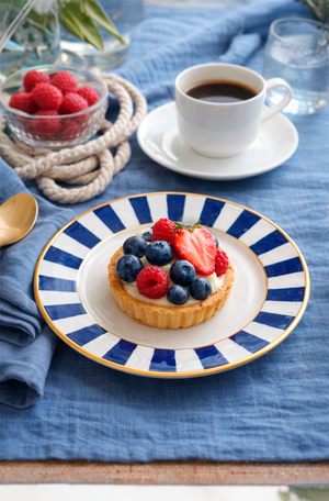 Prato Sobremesa Stripe Azul