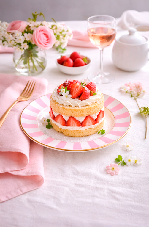 Prato Sobremesa Stripes Rosa