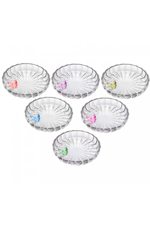 Prato Fairy Butterfly em Cristal 11cm 6 Peças Sortidas