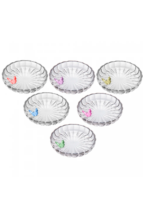 Prato Fairy Butterfly em Cristal 11cm 6 Peças Sortidas