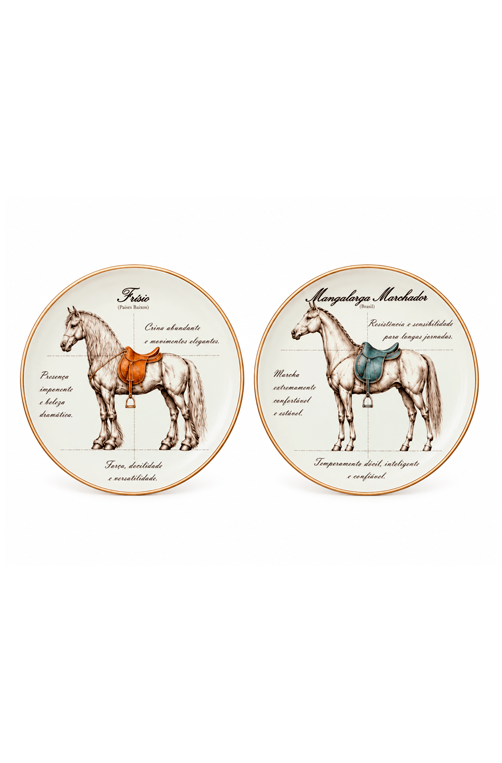 Prato de Sobremesa Equestre em Cerâmica Sortido