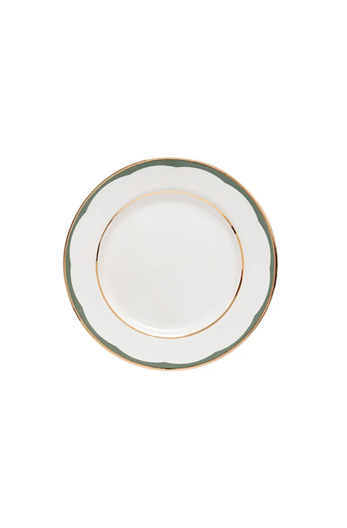 Prato de Sobremesa Olive Filetado Ouro em Cerâmica