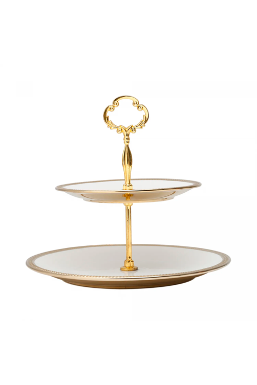 Prato Duplo para Doces de Porcelana Paddy