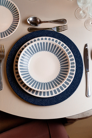 Prato Fundo Mediterrâneo 21,5cm Azul Cerâmica