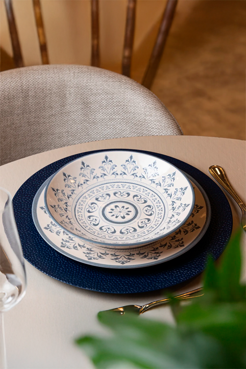 Prato Fundo Porto 21,5cm Azul Cerâmica