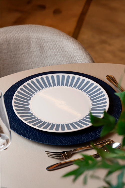 Prato Raso Mediterrâneo 25cm Azul Cerâmica