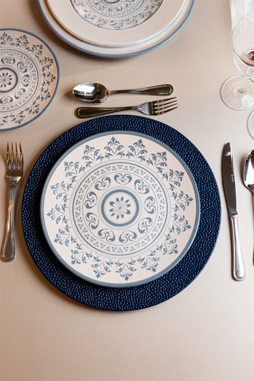 Prato Raso Porto 25cm Azul Cerâmica