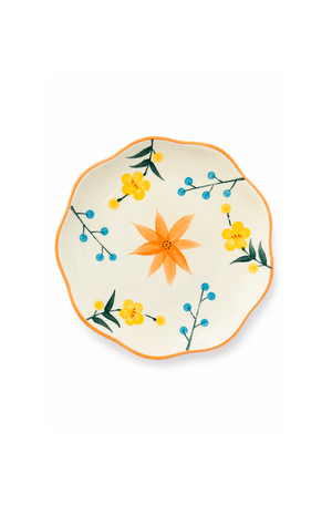 Prato de Sobremesa Floral em Cerâmica 20cm