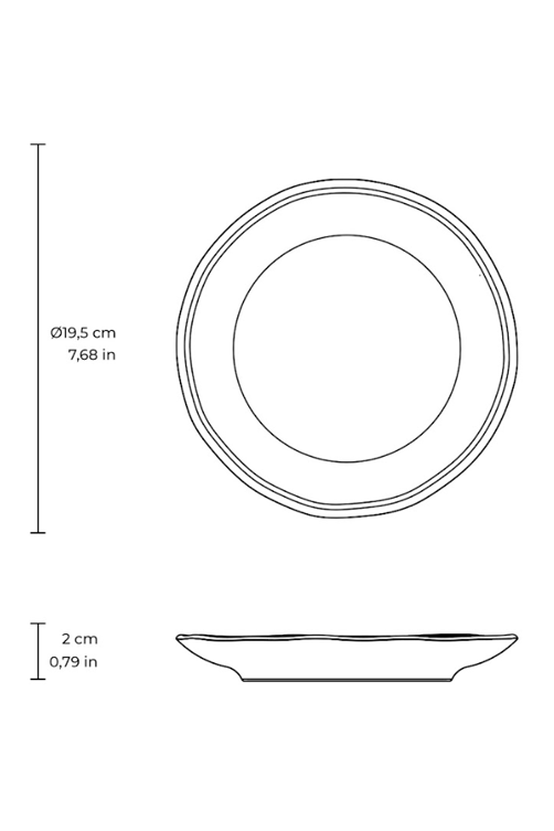Prato de Sobremesa Daily Snow Cerâmica