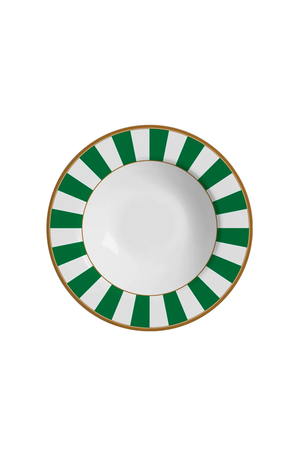 Prato Fundo Stripe Verde em Cerâmica