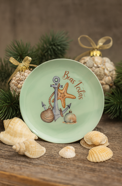 Prato de Sobremesa Fundo do Mar em Melamina 21cm