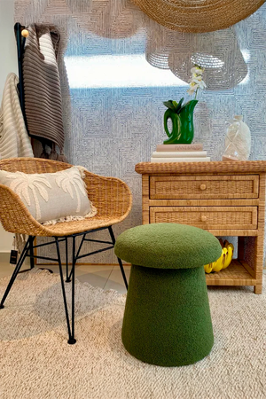 Banco de Veludo Cogumelo Verde