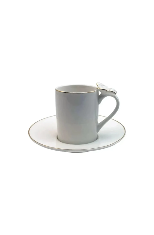Conjunto de Xícaras de Chá com Pires em Porcelana Ramoudie 180ml 8 Peças
