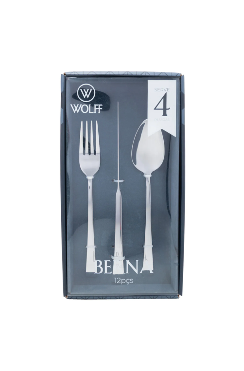 Faqueiro Berna 12 Peças Aço Inox Prata