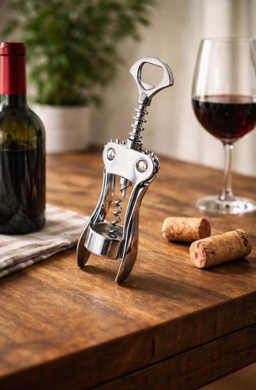 Saca Rolhas de Aço Inoxidável Metálico