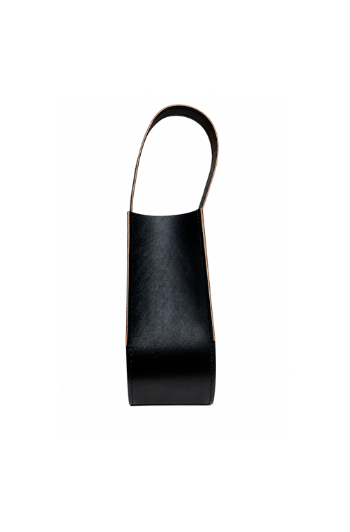 Porta Vinho em Couro Sintetico Preto para Garrafa