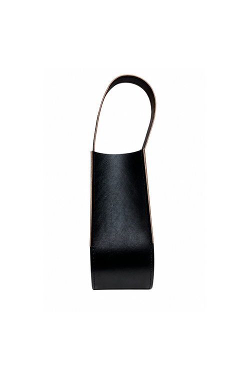 Porta Vinho em Couro Sintetico Preto para Garrafa