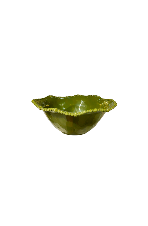 Saladeira em Melamina com Borda em Relevo Verde