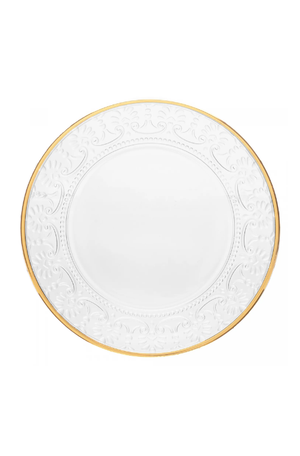 Prato para Sobremesa Mauve com Fio de Ouro Cristal