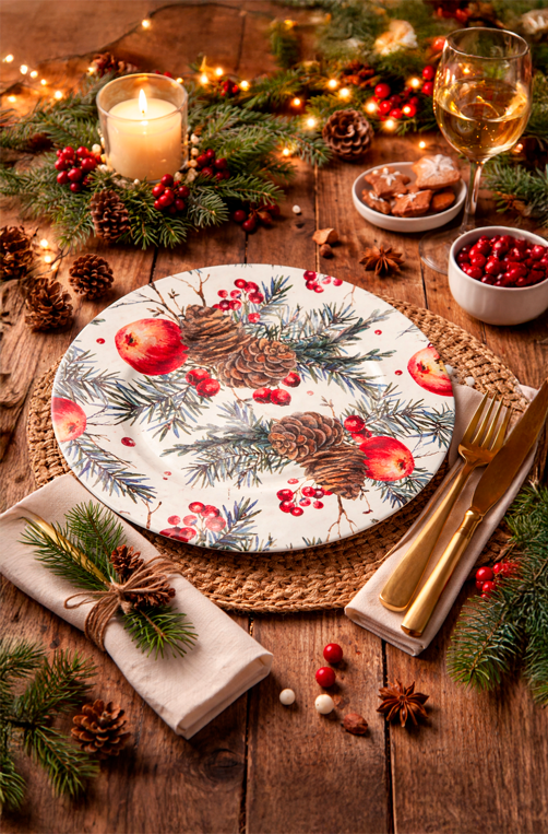 Sousplat Galles Print Pinhas Natalina