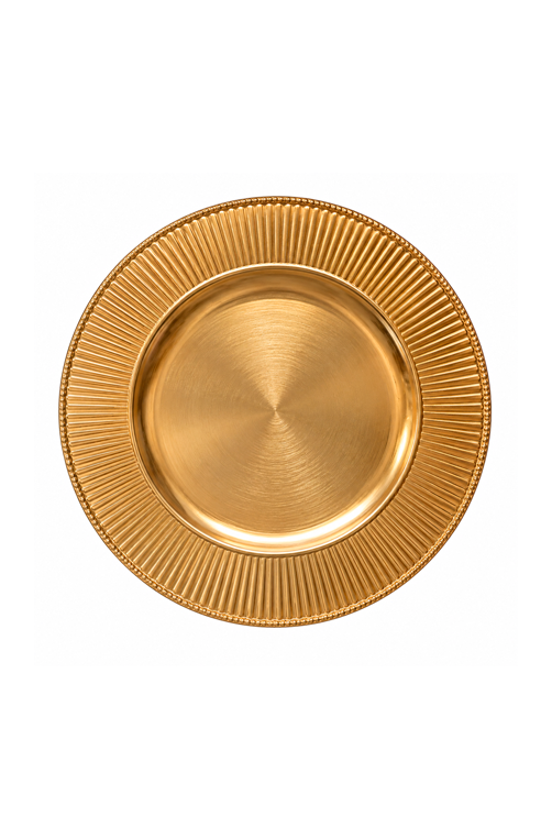 Sousplat Natalino Dourado com Borda Frisada