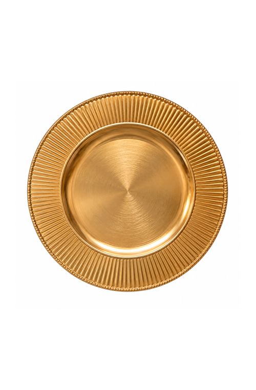 Sousplat Natalino Dourado com Borda Frisada