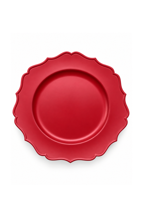 Sousplat Natalino Floral Vermelho Fosco